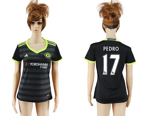 Women's Chelsea #17 Pedro Away Soccer Club Jersey - Click Image to Close
